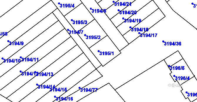 Parcela st. 3195/1 v KÚ Semily, Katastrální mapa