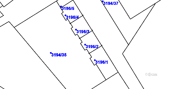Parcela st. 3196/2 v KÚ Semily, Katastrální mapa