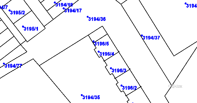 Parcela st. 3196/4 v KÚ Semily, Katastrální mapa