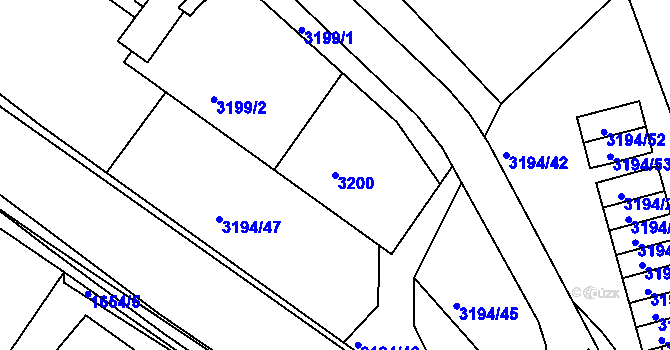Parcela st. 3200 v KÚ Semily, Katastrální mapa