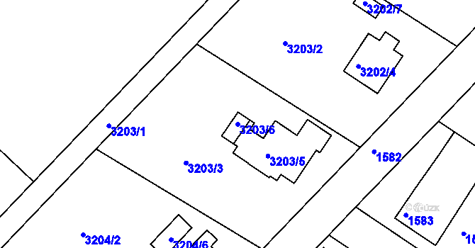 Parcela st. 3203/6 v KÚ Semily, Katastrální mapa