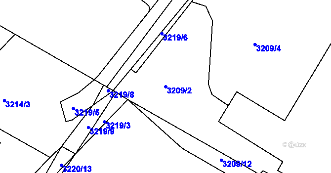 Parcela st. 3209/2 v KÚ Semily, Katastrální mapa