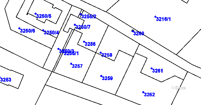 Parcela st. 3258 v KÚ Semily, Katastrální mapa