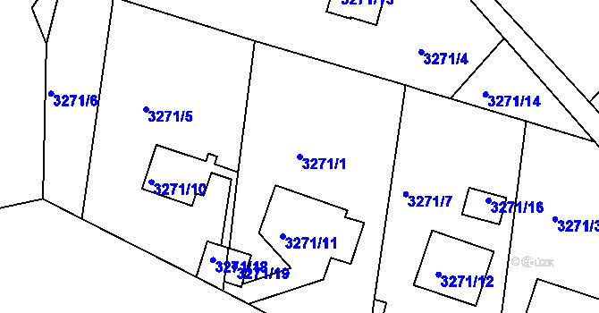 Parcela st. 3271/1 v KÚ Semily, Katastrální mapa