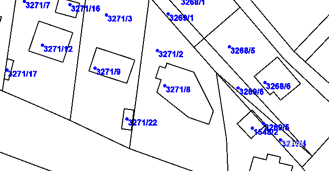 Parcela st. 3271/8 v KÚ Semily, Katastrální mapa