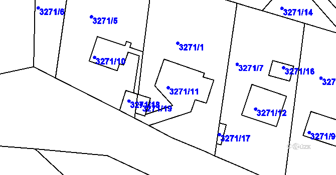 Parcela st. 3271/11 v KÚ Semily, Katastrální mapa
