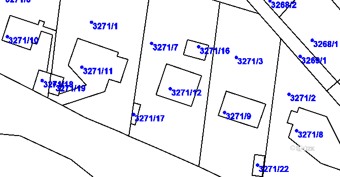 Parcela st. 3271/12 v KÚ Semily, Katastrální mapa