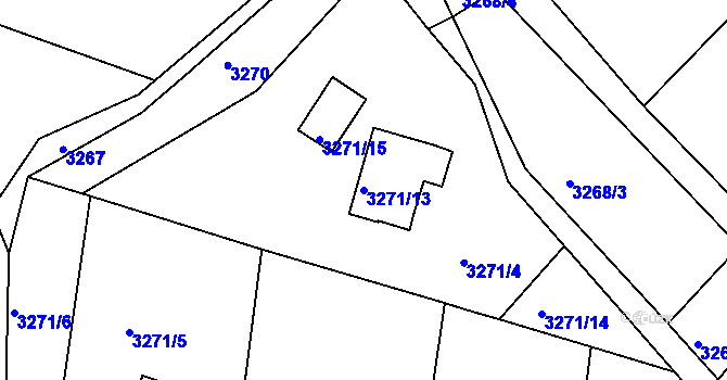 Parcela st. 3271/13 v KÚ Semily, Katastrální mapa