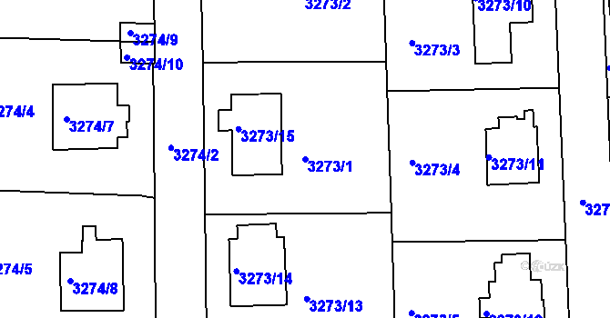 Parcela st. 3273/1 v KÚ Semily, Katastrální mapa