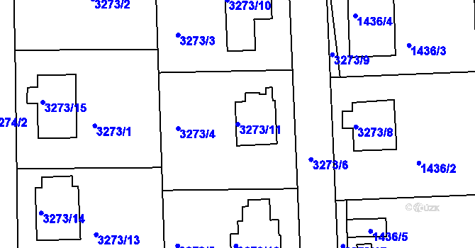 Parcela st. 3273/11 v KÚ Semily, Katastrální mapa