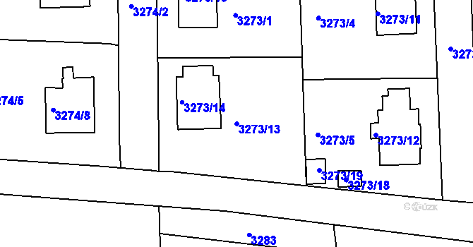 Parcela st. 3273/13 v KÚ Semily, Katastrální mapa