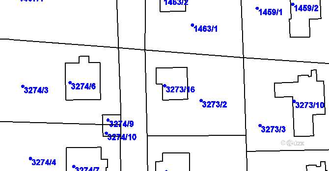 Parcela st. 3273/16 v KÚ Semily, Katastrální mapa