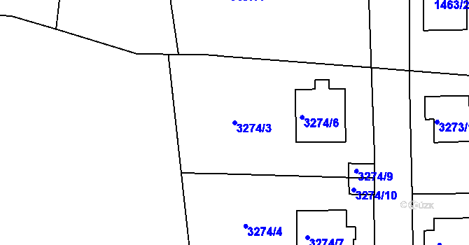 Parcela st. 3274/3 v KÚ Semily, Katastrální mapa