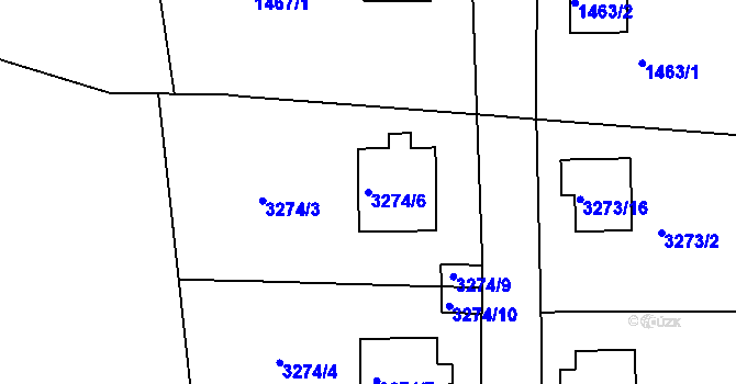 Parcela st. 3274/6 v KÚ Semily, Katastrální mapa