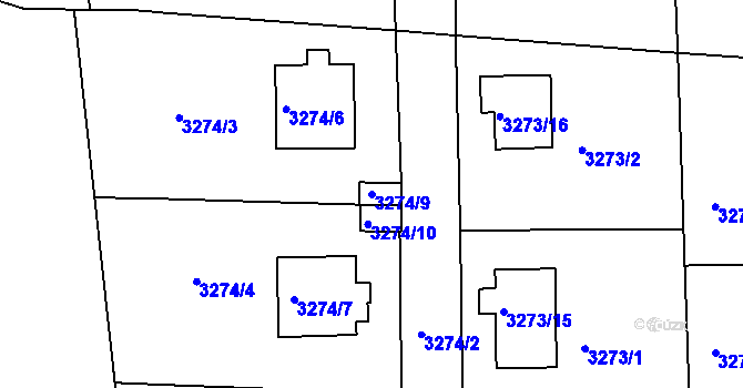 Parcela st. 3274/9 v KÚ Semily, Katastrální mapa