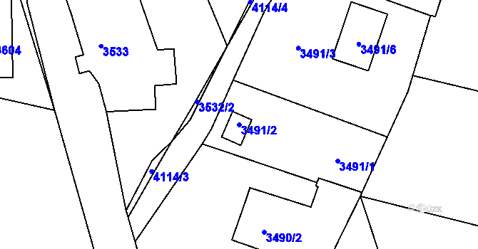 Parcela st. 3491/2 v KÚ Semily, Katastrální mapa
