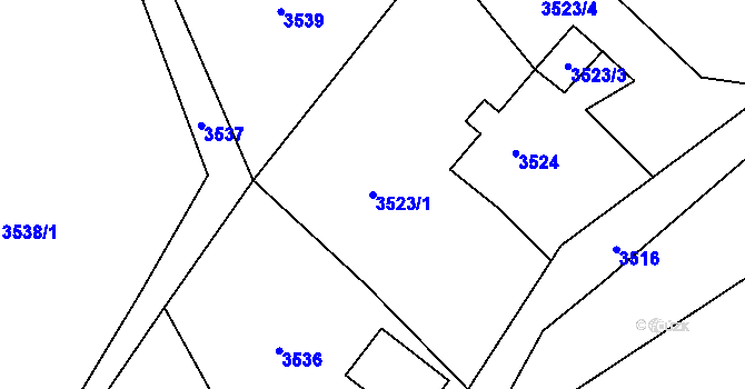 Parcela st. 3523/1 v KÚ Semily, Katastrální mapa