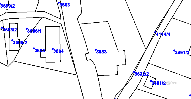 Parcela st. 3533 v KÚ Semily, Katastrální mapa