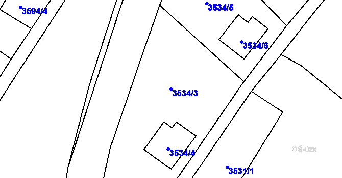 Parcela st. 3534/3 v KÚ Semily, Katastrální mapa