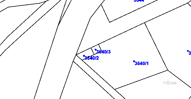Parcela st. 3540/3 v KÚ Semily, Katastrální mapa