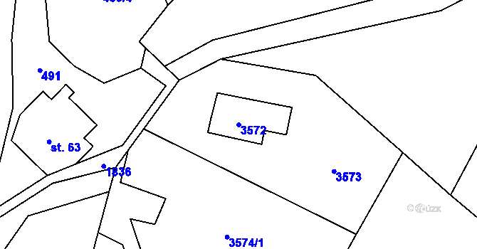 Parcela st. 3572 v KÚ Semily, Katastrální mapa