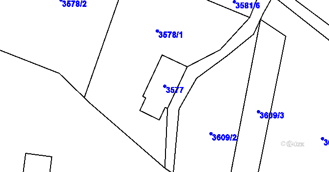 Parcela st. 3577 v KÚ Semily, Katastrální mapa
