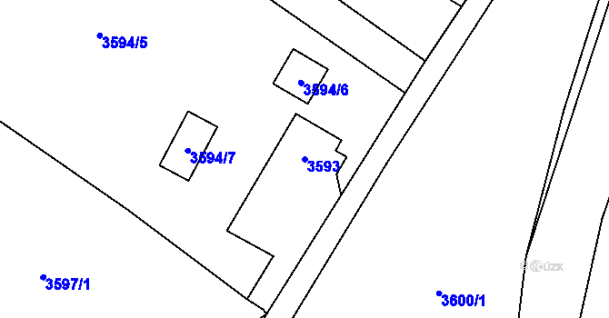Parcela st. 3593 v KÚ Semily, Katastrální mapa