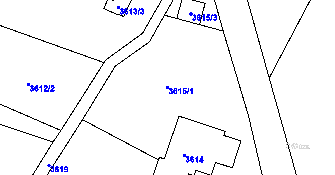 Parcela st. 3615/1 v KÚ Semily, Katastrální mapa
