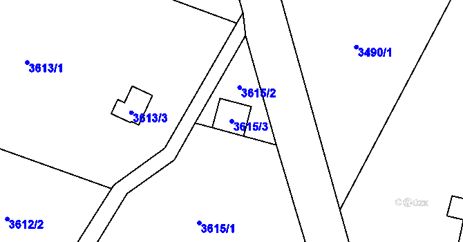 Parcela st. 3615/3 v KÚ Semily, Katastrální mapa