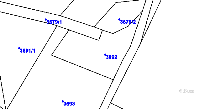 Parcela st. 3692 v KÚ Semily, Katastrální mapa