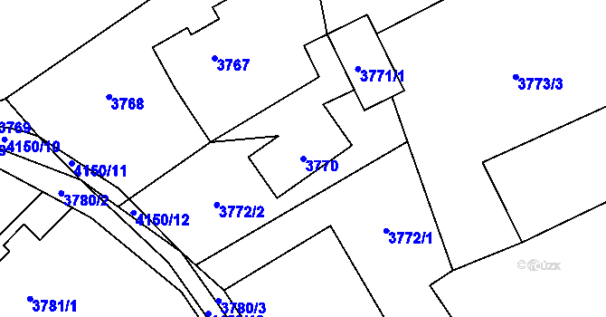 Parcela st. 3770 v KÚ Semily, Katastrální mapa