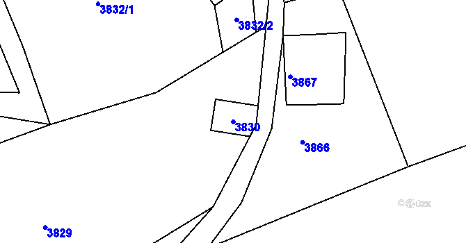 Parcela st. 3830 v KÚ Semily, Katastrální mapa