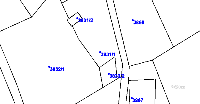 Parcela st. 3831/1 v KÚ Semily, Katastrální mapa