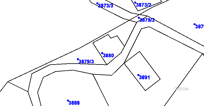Parcela st. 3880 v KÚ Semily, Katastrální mapa