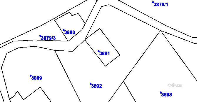 Parcela st. 3891 v KÚ Semily, Katastrální mapa