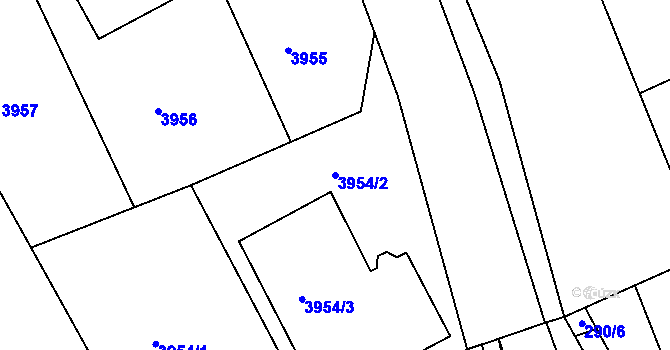 Parcela st. 3954/2 v KÚ Semily, Katastrální mapa