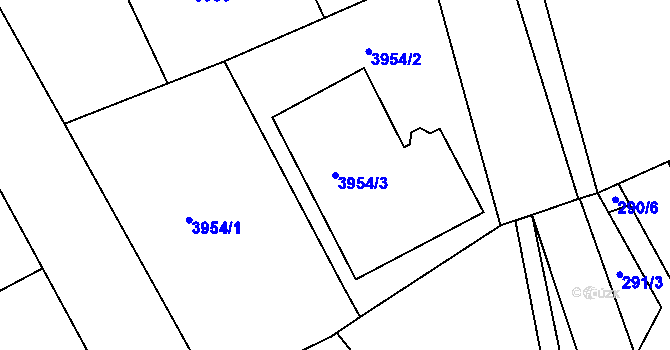 Parcela st. 3954/3 v KÚ Semily, Katastrální mapa