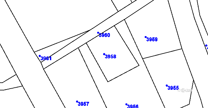 Parcela st. 3958 v KÚ Semily, Katastrální mapa