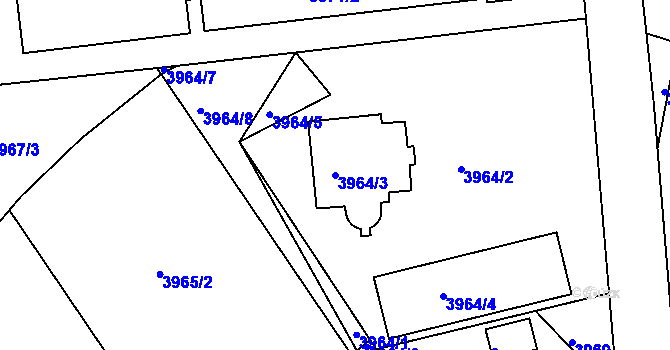 Parcela st. 3964/3 v KÚ Semily, Katastrální mapa