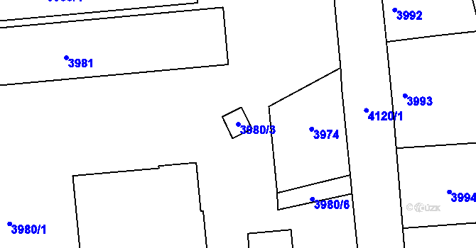 Parcela st. 3980/3 v KÚ Semily, Katastrální mapa