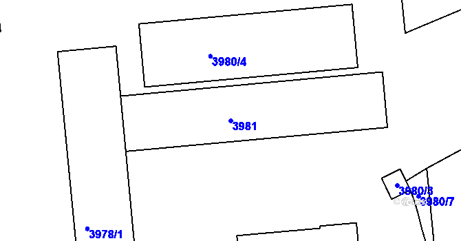 Parcela st. 3981 v KÚ Semily, Katastrální mapa