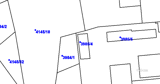 Parcela st. 3985/4 v KÚ Semily, Katastrální mapa
