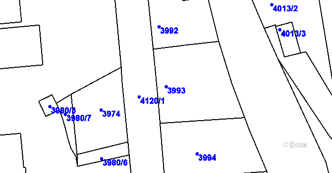 Parcela st. 3993 v KÚ Semily, Katastrální mapa