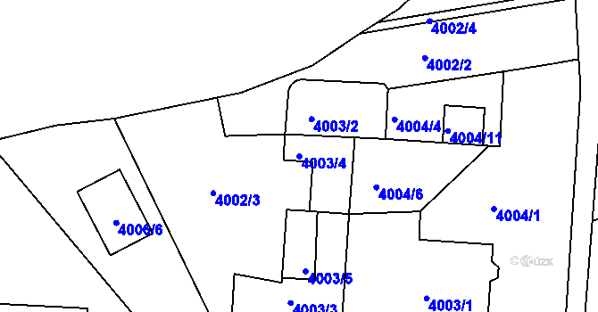 Parcela st. 4003/4 v KÚ Semily, Katastrální mapa