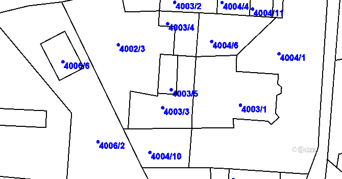 Parcela st. 4003/5 v KÚ Semily, Katastrální mapa