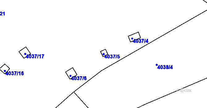Parcela st. 4037/5 v KÚ Semily, Katastrální mapa