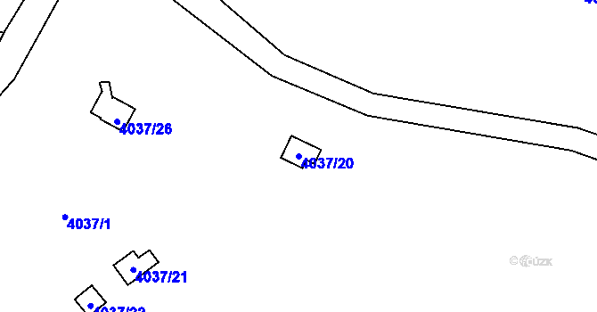 Parcela st. 4037/20 v KÚ Semily, Katastrální mapa