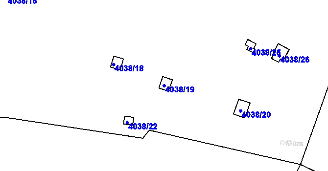 Parcela st. 4038/19 v KÚ Semily, Katastrální mapa