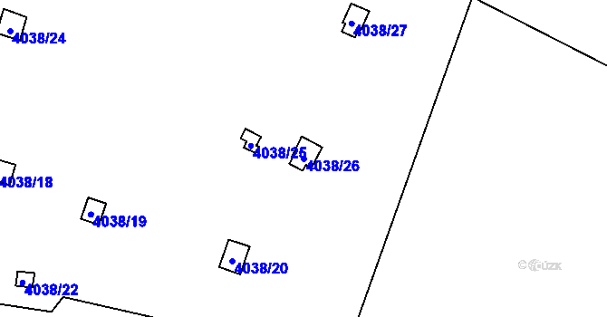 Parcela st. 4038/26 v KÚ Semily, Katastrální mapa