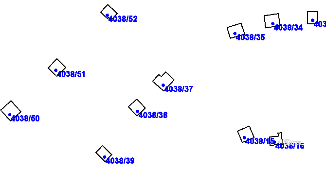 Parcela st. 4038/37 v KÚ Semily, Katastrální mapa